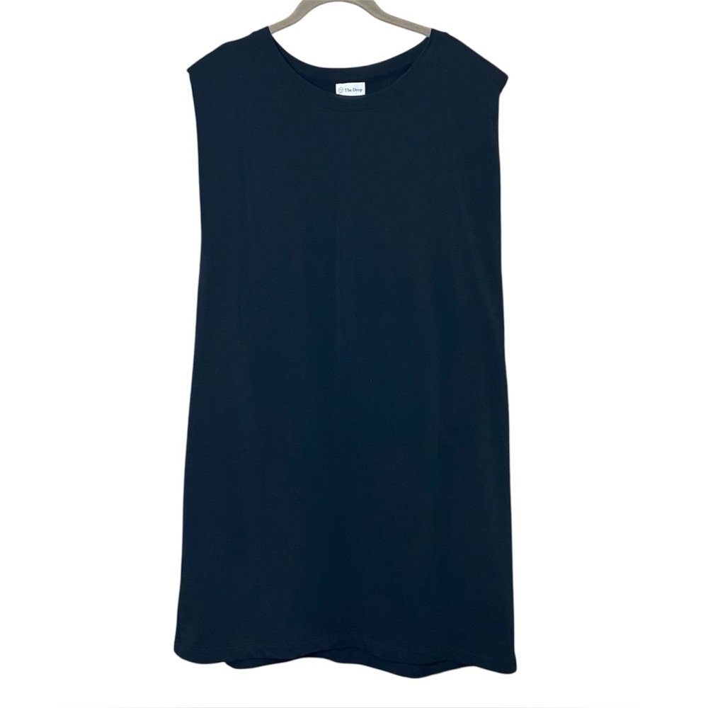 The Drop Mariana  Strong Padded Shoulder Mini Black Dress Womens XXL